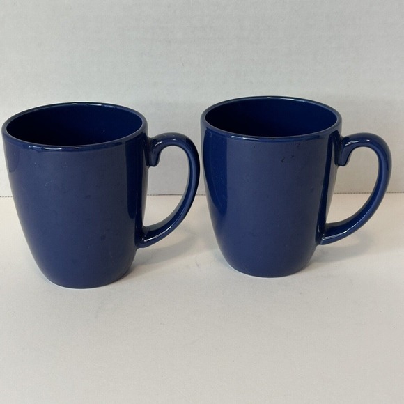 CORELLE Coordinates Stoneware Cup/Mugs Royal Deep Blue Set of 2 China Clean - Picture 2 of 11